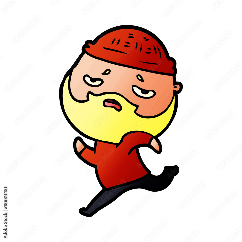 cartoon worried man with beard cartoon worried man with beard