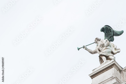 Angel blowing a trumpet