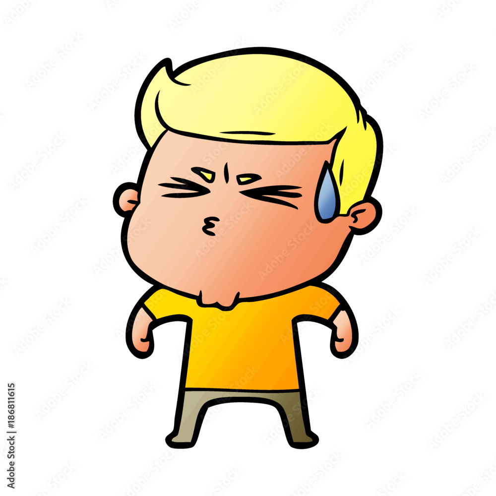 cartoon frustrated man