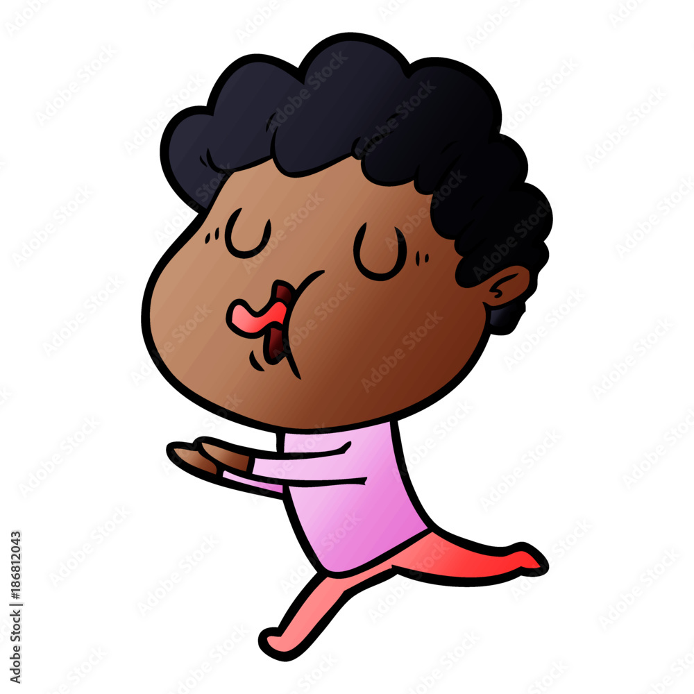 Obraz premium cartoon man singing