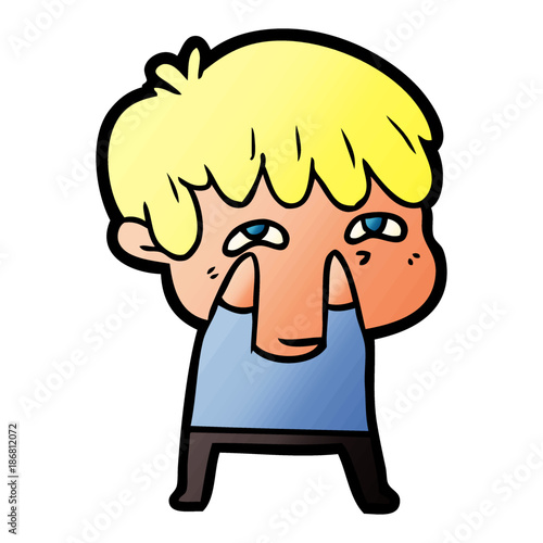 cartoon curious man