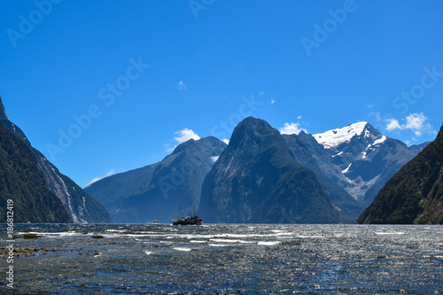 Dramatic Views of Milford Sound, New Zealand South Island photo