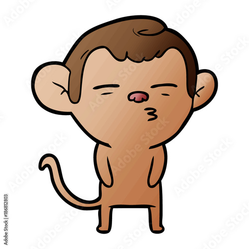 cartoon suspicious monkey