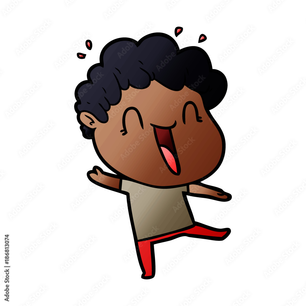 Fototapeta premium cartoon happy man