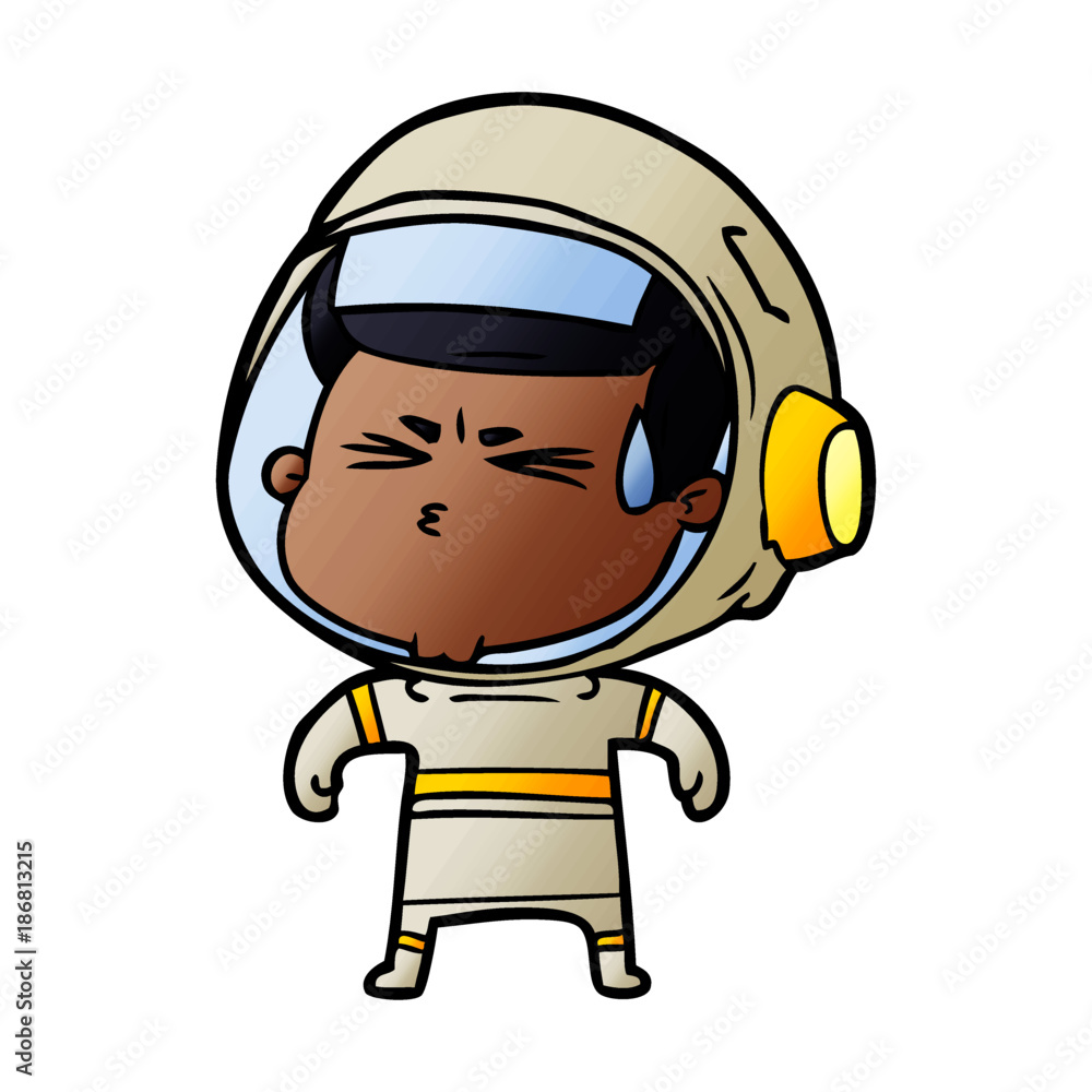 cartoon stressed astronaut cartoon stressed astronaut