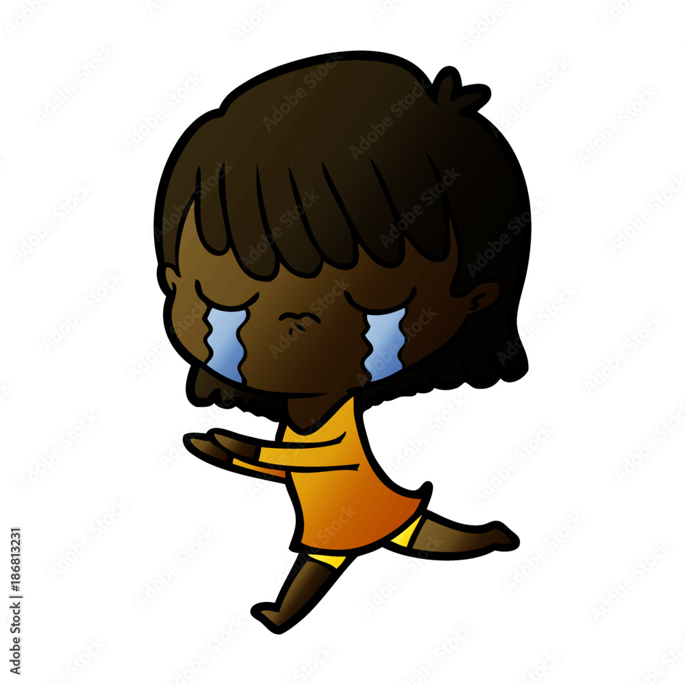cartoon woman crying