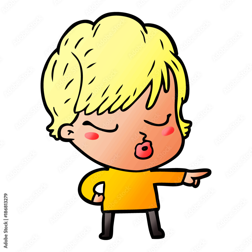 cartoon woman with eyes shut cartoon woman with eyes shut