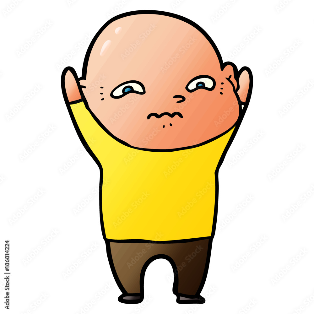 Obraz premium cartoon nervous man