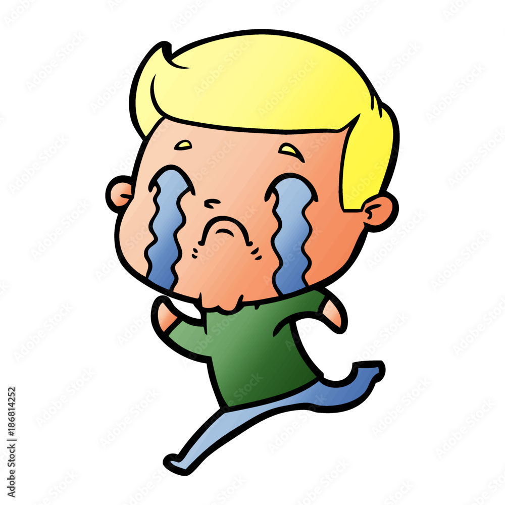 cartoon man crying