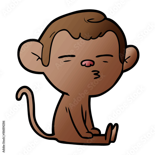 cartoon suspicious monkey