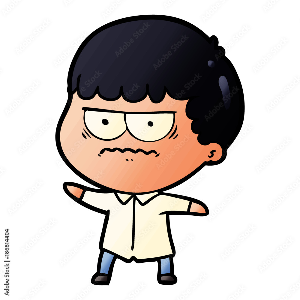 cartoon annoyed man