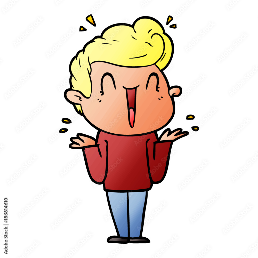 Obraz premium cartoon excited man