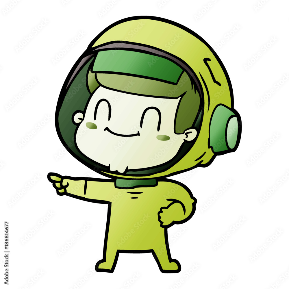 happy cartoon astronaut man happy cartoon astronaut man