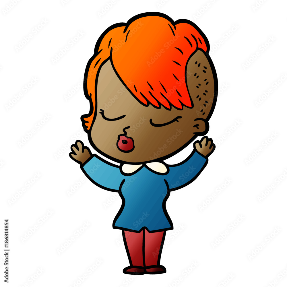 cartoon pretty hipster girl cartoon pretty hipster girl