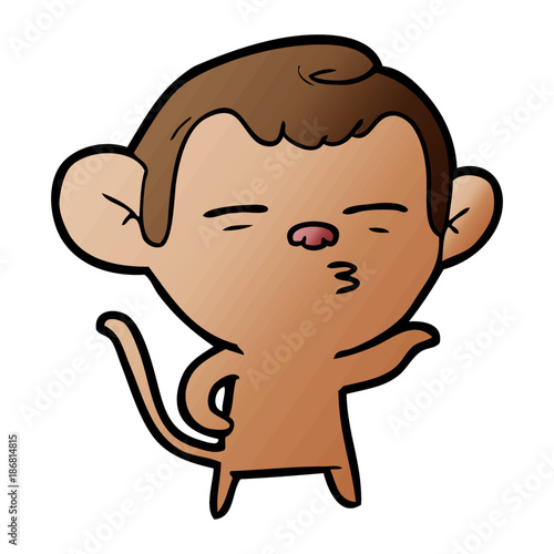 cartoon suspicious monkey
