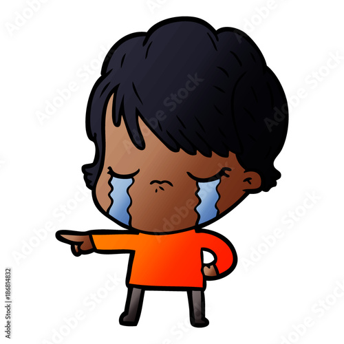 cartoon woman crying