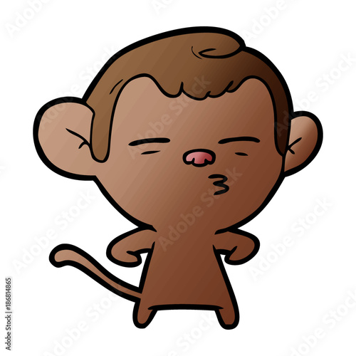 cartoon suspicious monkey