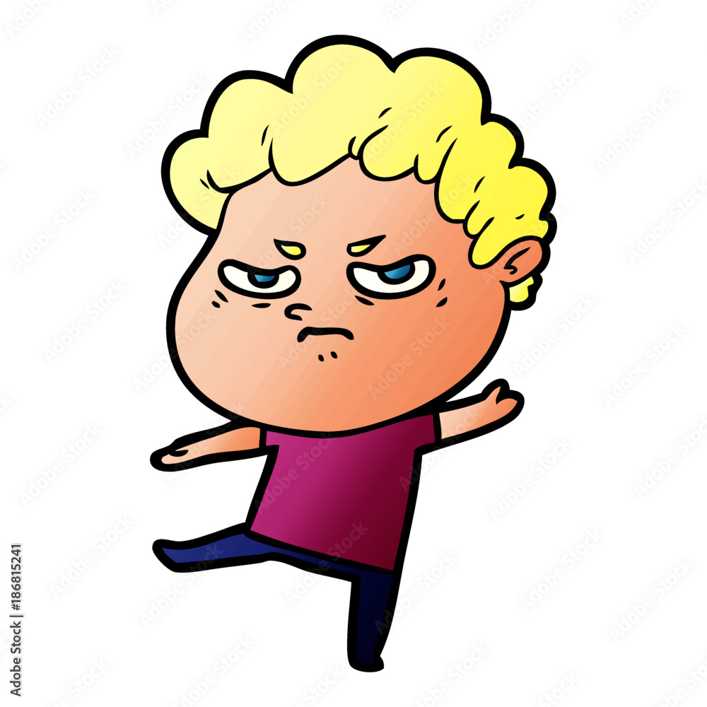 cartoon angry man