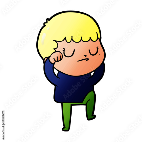 cartoon grumpy boy