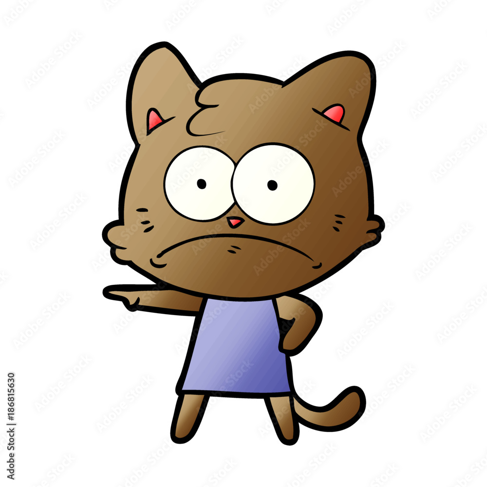 cartoon nervous cat cartoon nervous cat