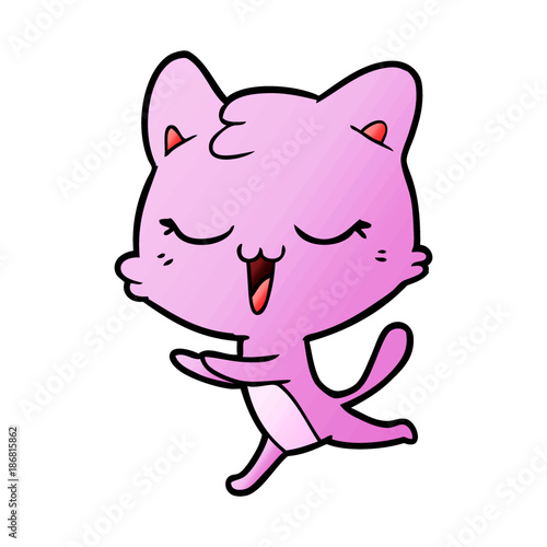 happy cartoon cat