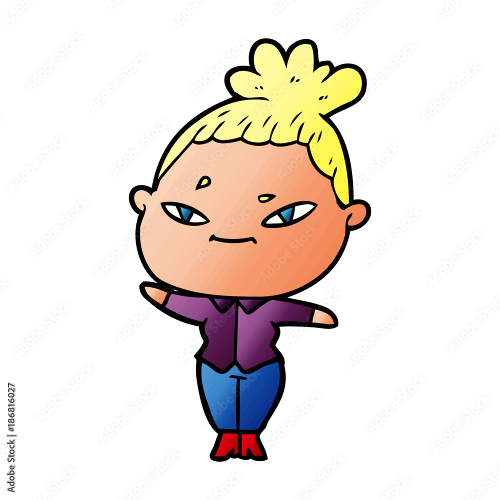 cartoon woman