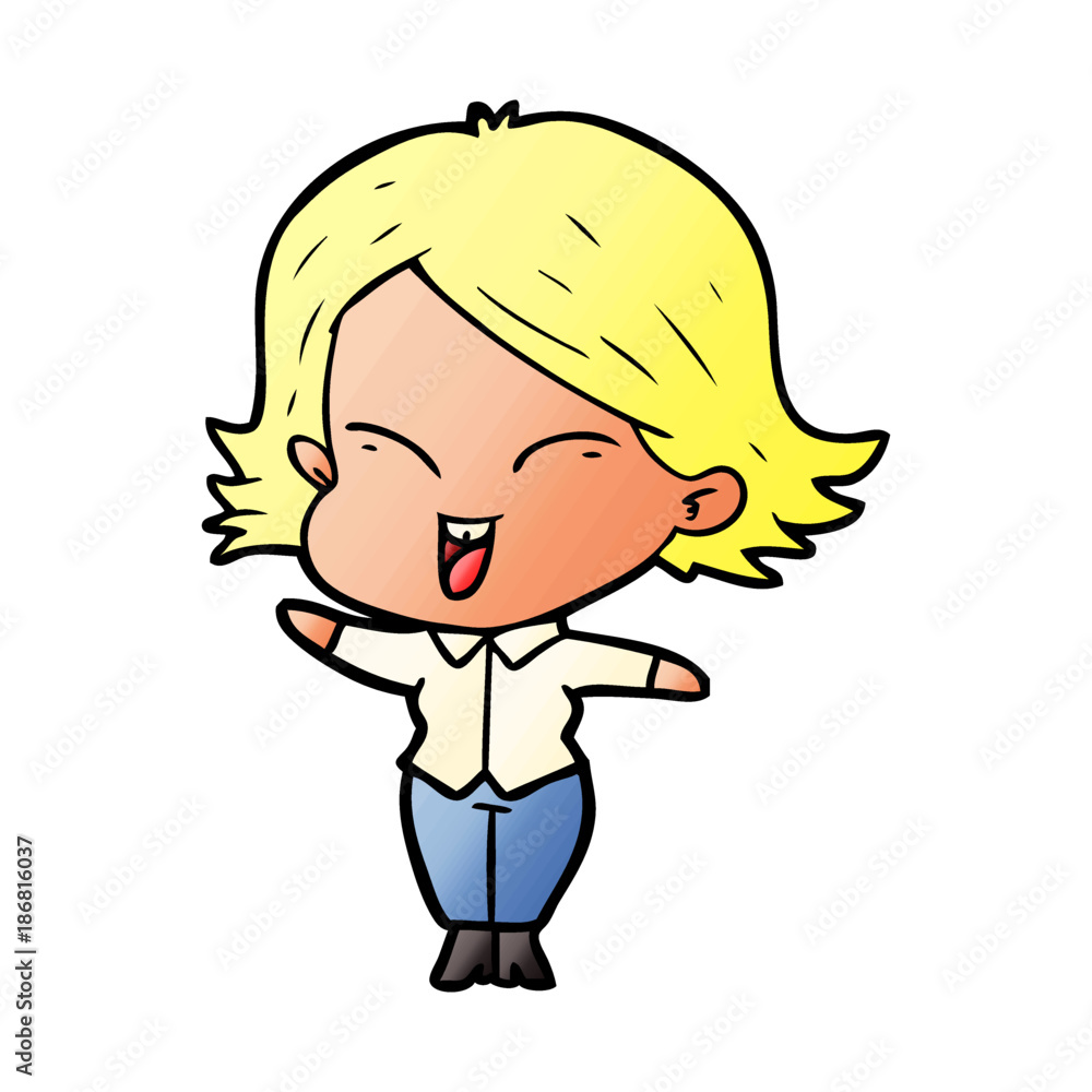 happy cartoon girl happy cartoon girl