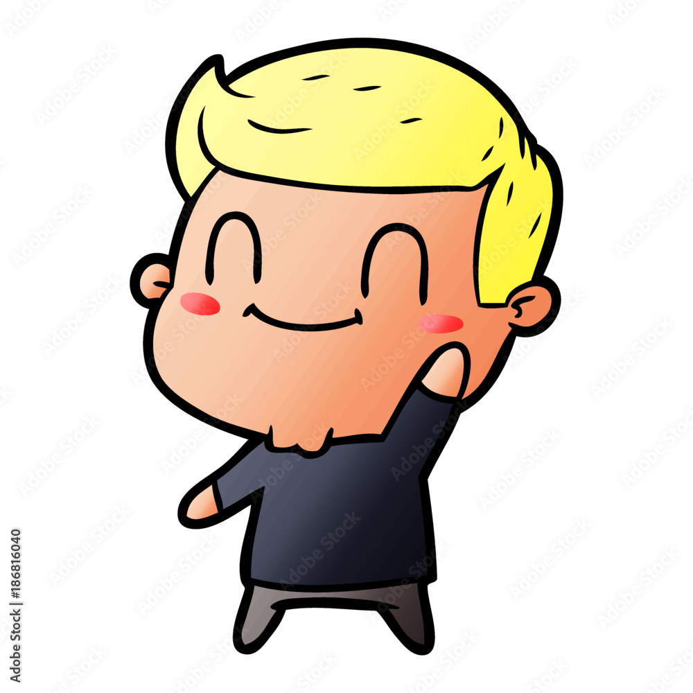 Obraz premium cartoon happy man