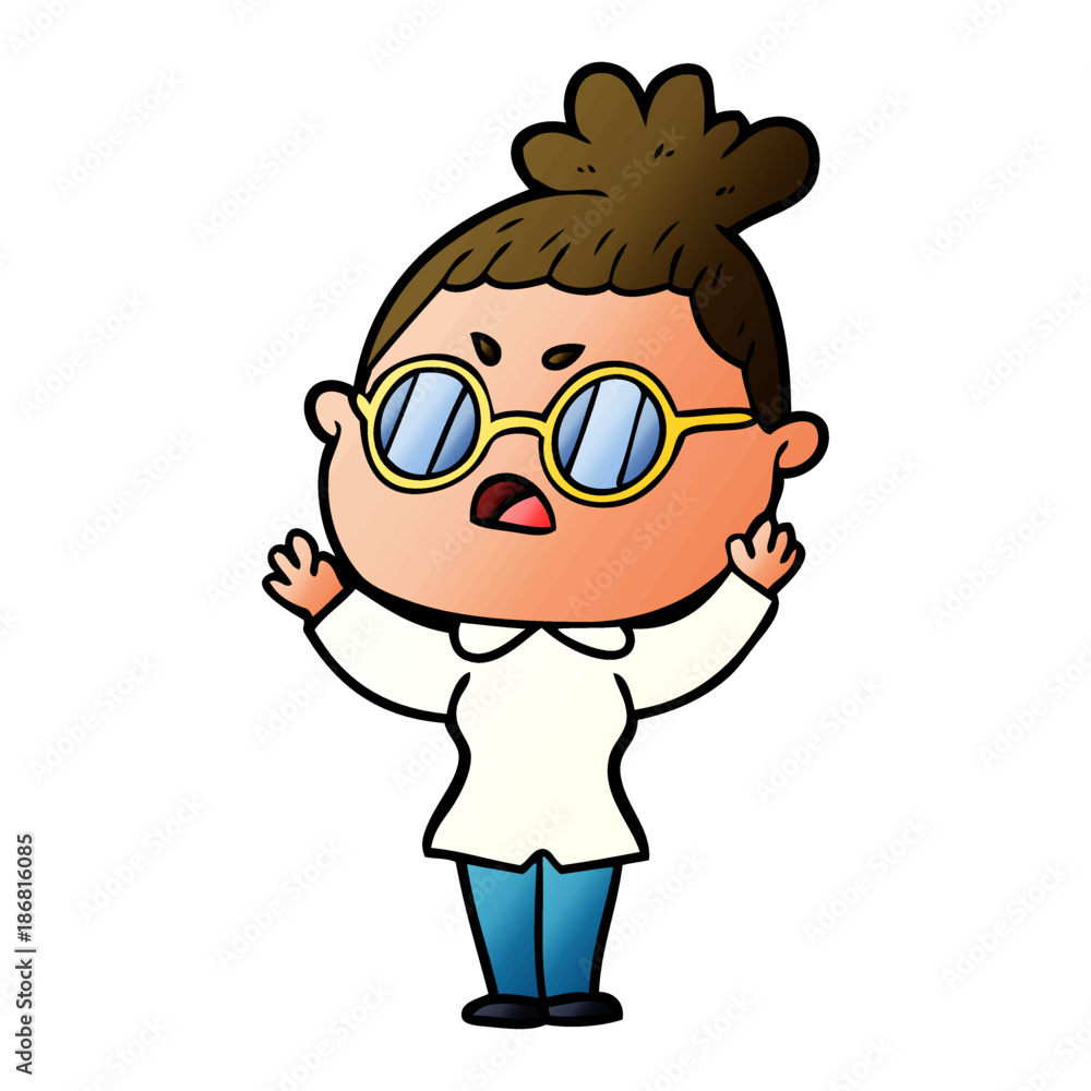 cartoon annoyed woman