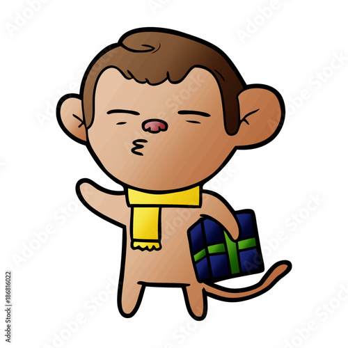 cartoon suspicious monkey