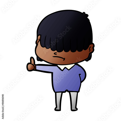 cartoon boy with untidy hair
