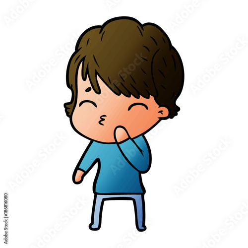 Wallpaper Mural cartoon woman thinking Torontodigital.ca