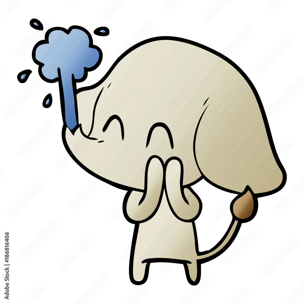 cute cartoon elephant spouting water cute cartoon elephant spouting water