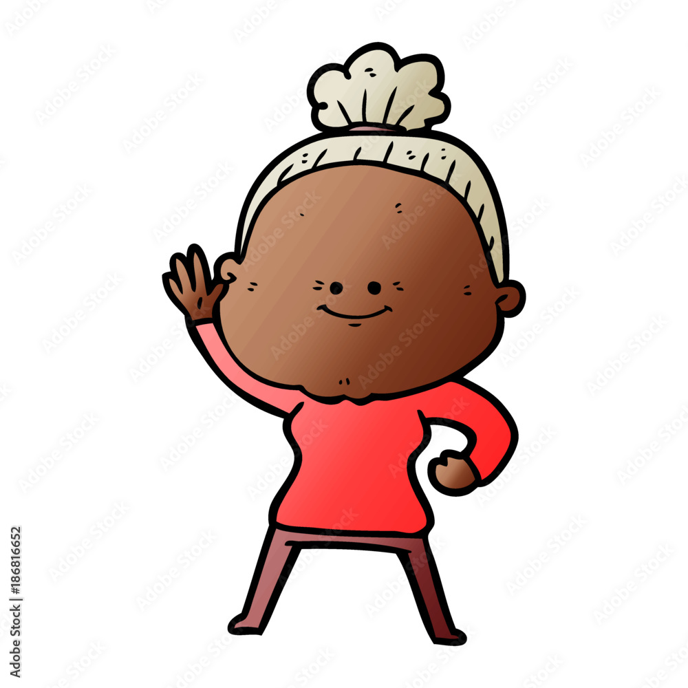 cartoon happy old woman cartoon happy old woman