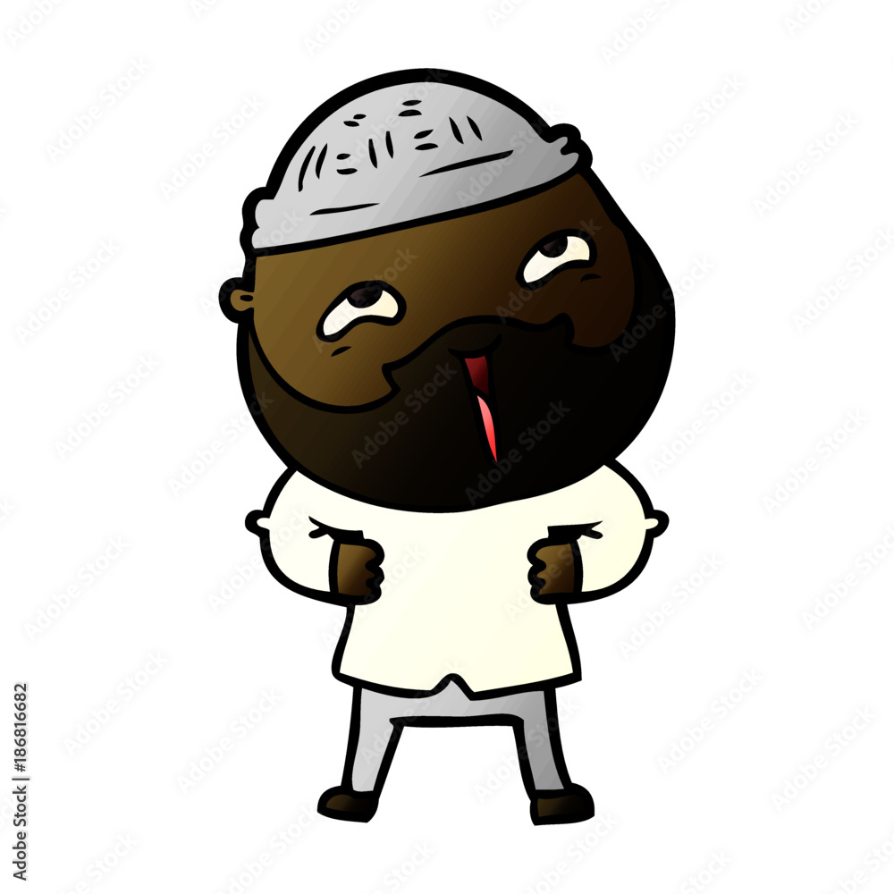 cartoon happy bearded man cartoon happy bearded man