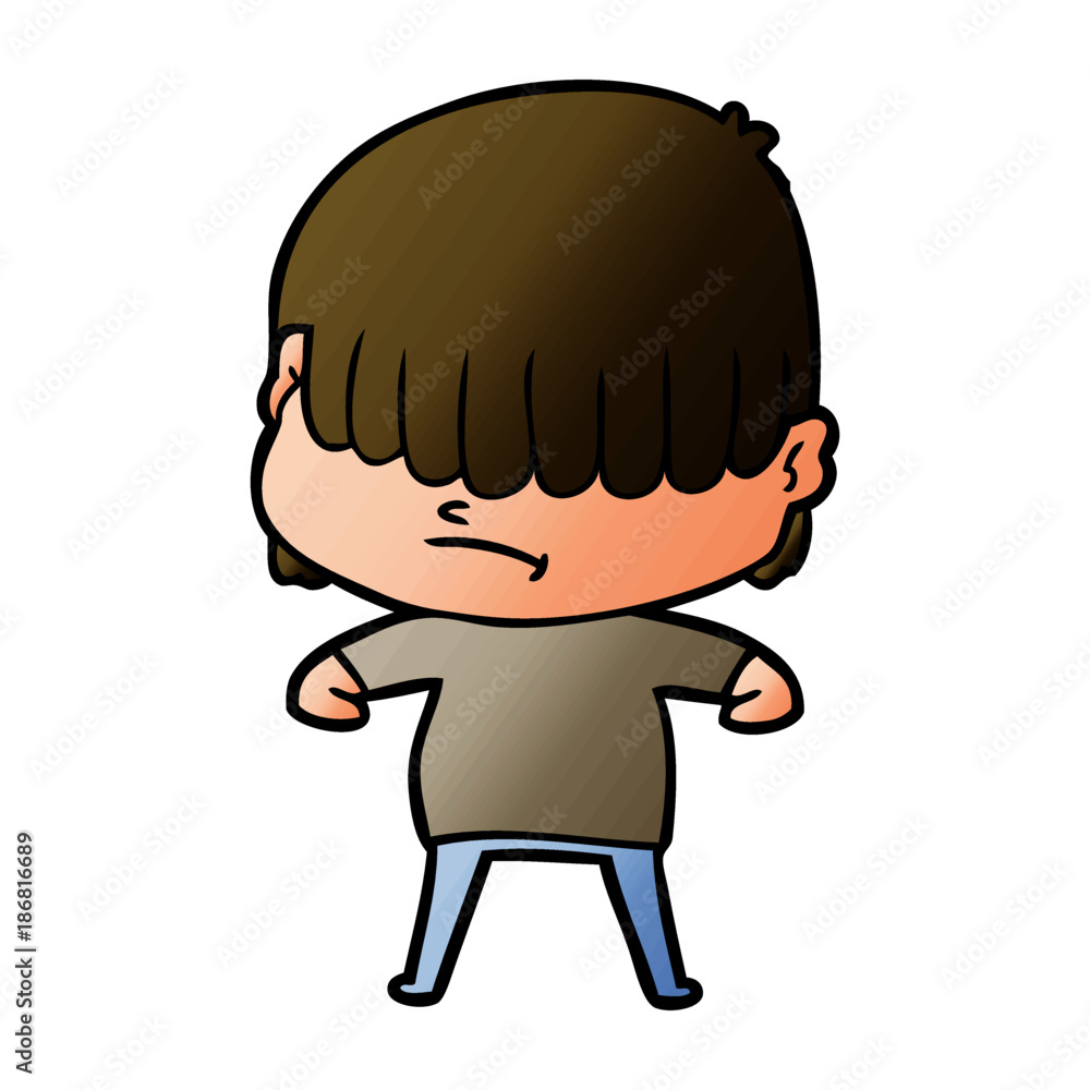 cartoon boy with untidy hair cartoon boy with untidy hair