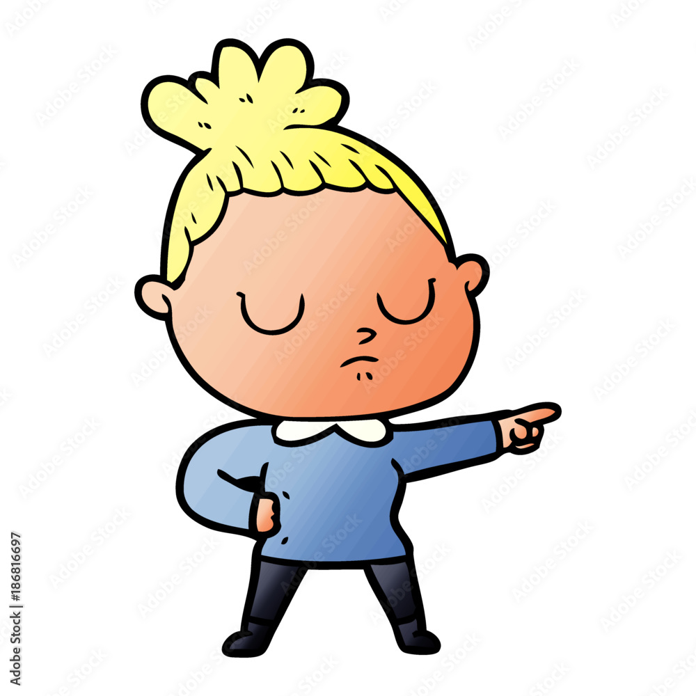 Fototapeta premium cartoon calm woman