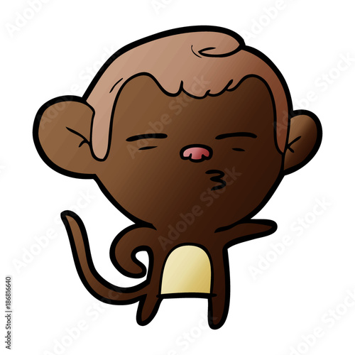 cartoon suspicious monkey