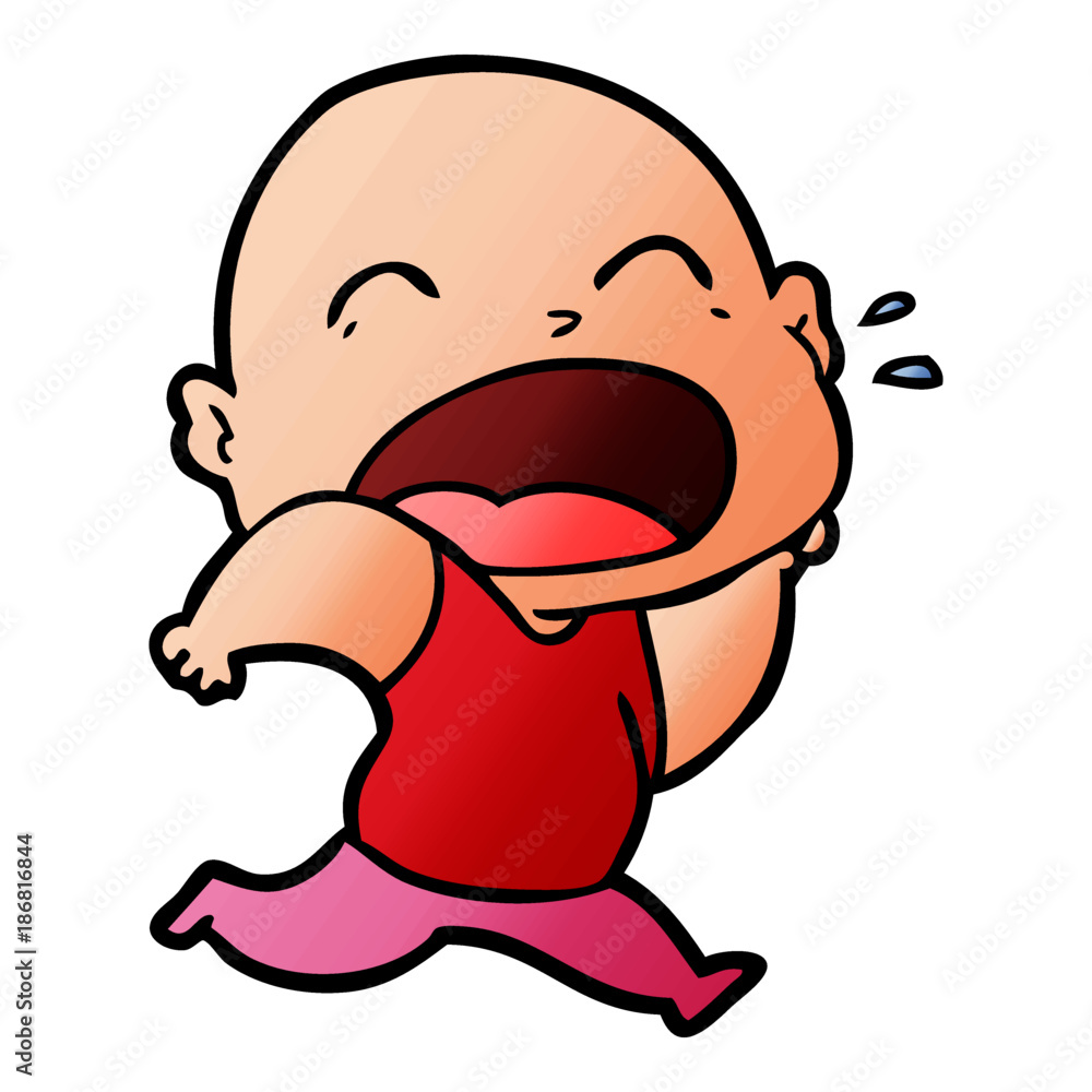 cartoon shouting bald man cartoon shouting bald man