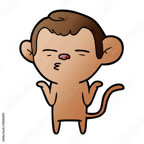 cartoon suspicious monkey