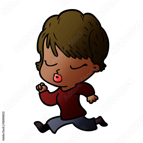 cartoon woman with eyes shut