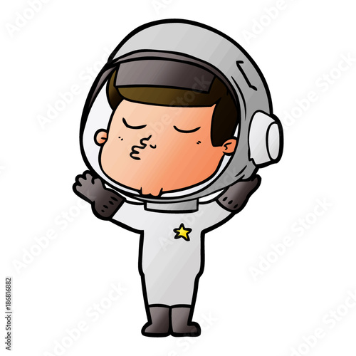 cartoon confident astronaut