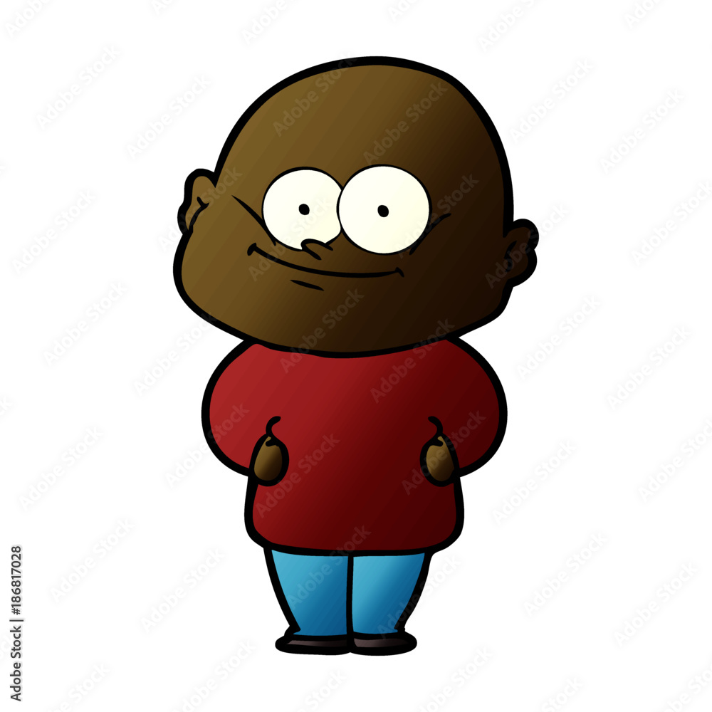Obraz premium cartoon bald man staring