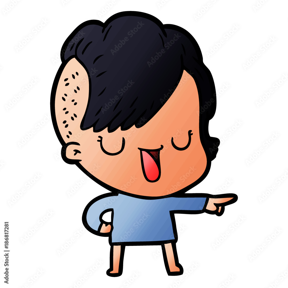 cute cartoon girl with hipster haircut cute cartoon girl with hipster haircut
