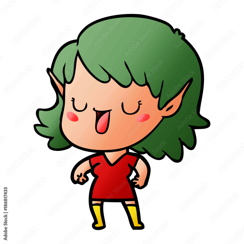 cartoon elf girl