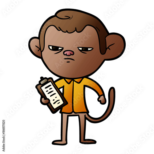 cartoon annoyed monkey boss