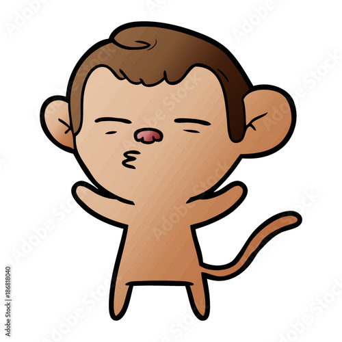 cartoon suspicious monkey