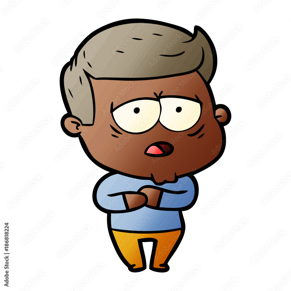 cartoon tired man cartoon tired man