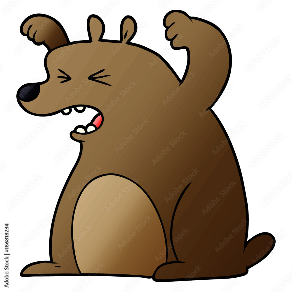 cartoon roaring bear cartoon roaring bear