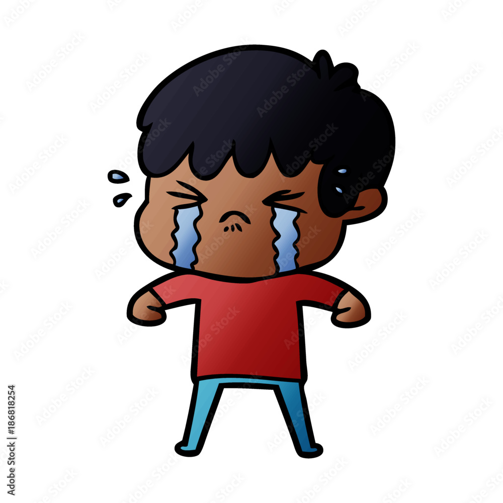cartoon boy crying